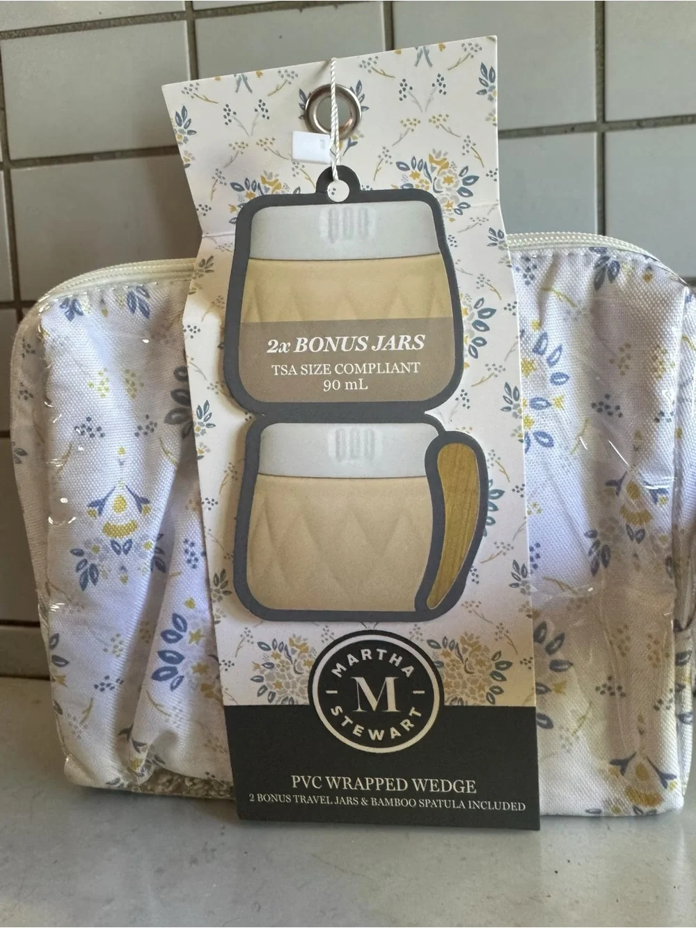 Martha Stewart PVC Wrapped Wedge Cosmetic Bag - NWT